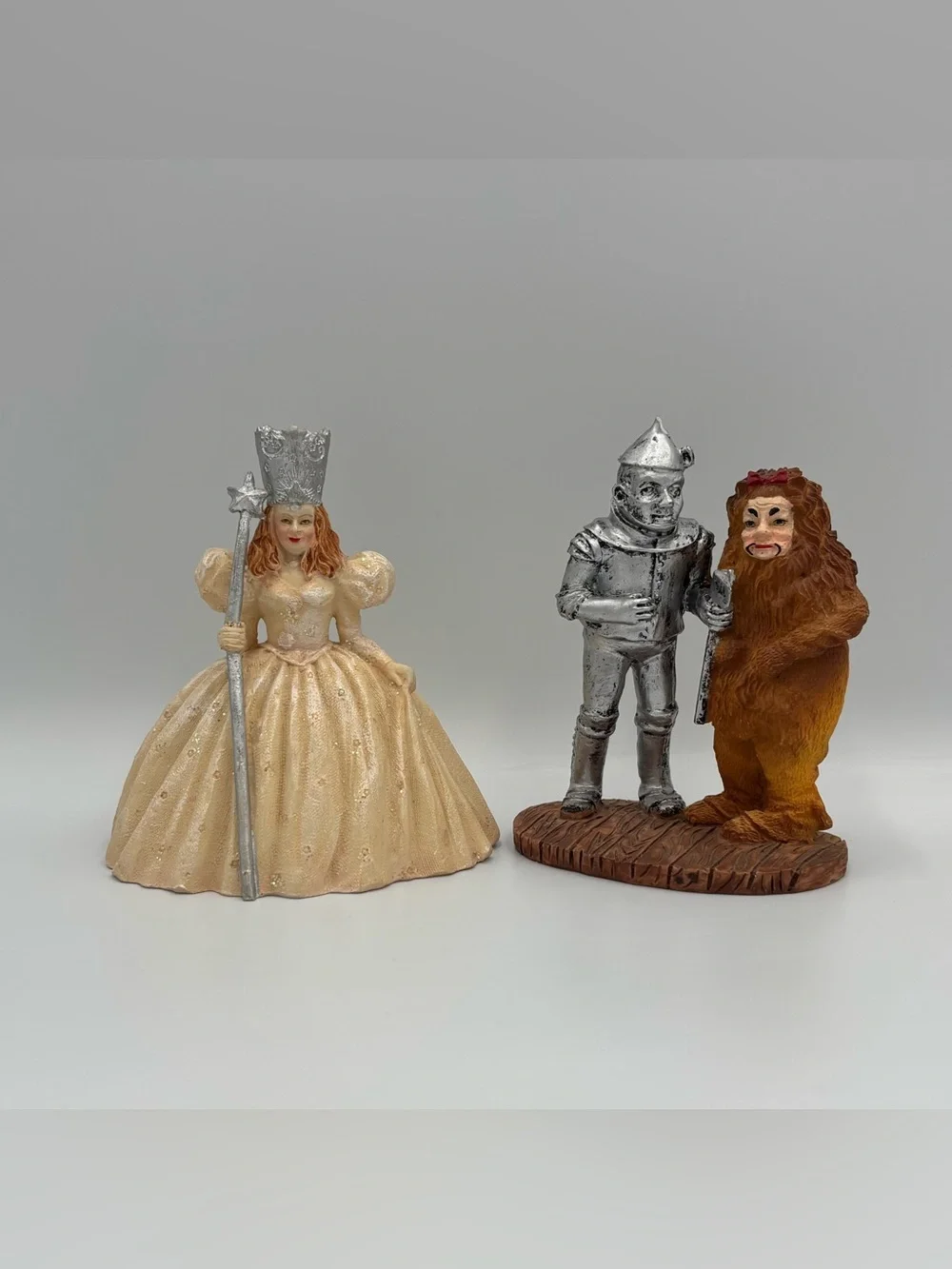 RARE Vintage Wizard Of Oz Glinda Good Witch + Tin Man & Lion Ceramic Toy Lot